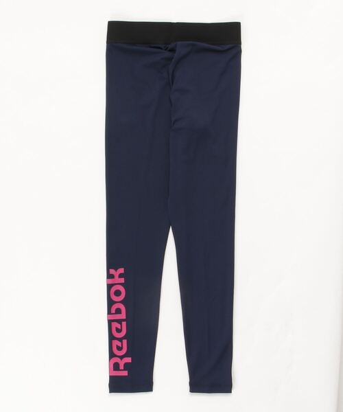 Reebok（リーボック）の「トレーニング エッセンシャルズ リニア ロゴ タイツ / Training Essentials Linear Logo Tights（レギンス/スパッツ・レディース・ネイビー/ブラック・X-SMALL/X-LARGE/MEDIUM/SMALL/LARGE）」の3枚目の写真