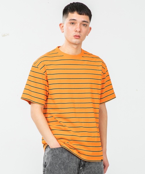XLARGE（エクストララージ）の「S/S STRIPE TEE（Tシャツ/カットソー・メンズ・オレンジ/ネイビー/グリーン・M/S/XL/L）」の3枚目の写真