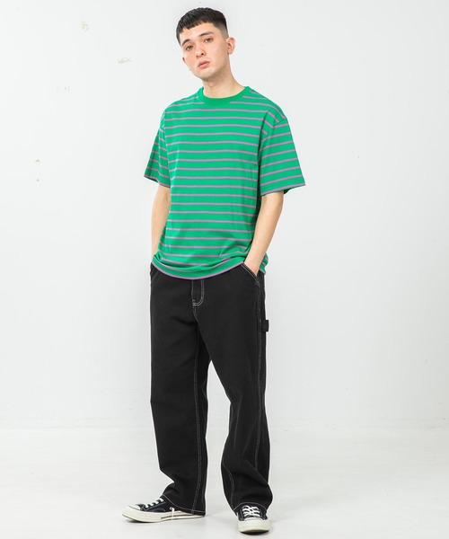 XLARGE（エクストララージ）の「S/S STRIPE TEE（Tシャツ/カットソー・メンズ・オレンジ/ネイビー/グリーン・M/S/XL/L）」の11枚目の写真