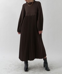 【UNSPOKEN】【2021AW】Pleated switching dress UD20L009