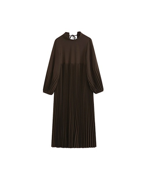 UNSPOKEN（アンスポクン）の「【UNSPOKEN】【2021AW】Pleated switching dress UD20L009（ワンピース・レディース・ブラック/ブラウン・M/L/S）」の8枚目の写真