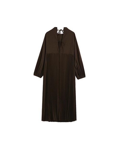 UNSPOKEN（アンスポクン）の「【UNSPOKEN】【2021AW】Pleated switching dress UD20L009（ワンピース・レディース・ブラック/ブラウン・M/L/S）」の9枚目の写真