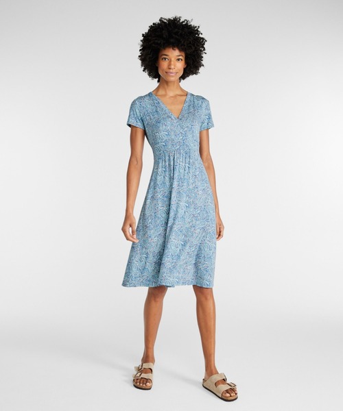 L.L.Bean（エルエルビーン）の「サマー・ニット・ドレス、半袖　プリント ジャパン・フィット（ワンピース・レディース・ネイビー/レッド/ブルー系その他/パープル系その他/ブルー系その他2・X-SMALL/SMALL/LARGE/MEDIUM/X-LARGE）」の19枚目の写真