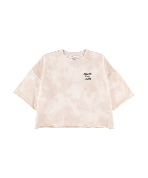 ALEXIA STAM（アリシアスタン）の「Logo Tie Dye Short Sleeve Cropped Sweatshirt/ロゴタイダイショートスリーブスウェットシャツ（スウェット・レディース・ベージュ/ブルー・FREE）」の7枚目の写真