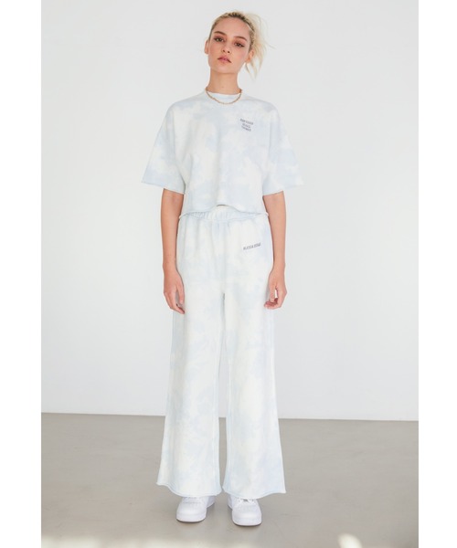 ALEXIA STAM（アリシアスタン）の「Logo Tie Dye Short Sleeve Cropped Sweatshirt/ロゴタイダイショートスリーブスウェットシャツ（スウェット・レディース・ベージュ/ブルー・FREE）」の16枚目の写真