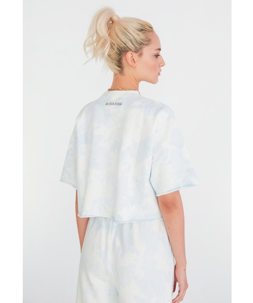 ALEXIA STAM（アリシアスタン）の「Logo Tie Dye Short Sleeve Cropped Sweatshirt/ロゴタイダイショートスリーブスウェットシャツ（スウェット・レディース・ベージュ/ブルー・FREE）」の14枚目の写真