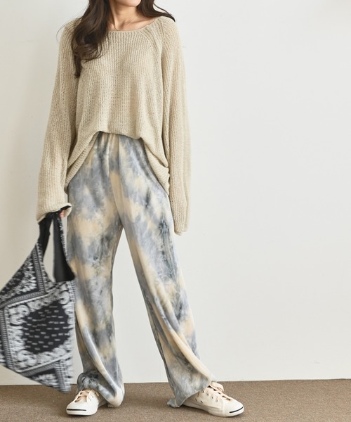 me+em select（ミームセレクト）の「タイダイプリーツワイドパンツ（その他パンツ・レディース・ライトブルー/ブルー/ネイビー/ブラック・FREE）」の18枚目の写真