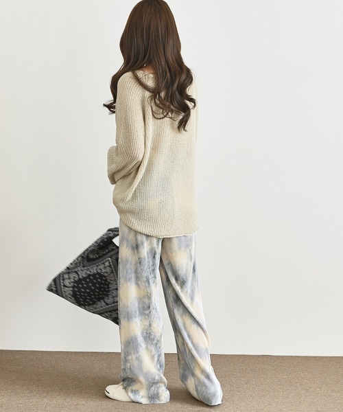 me+em select（ミームセレクト）の「タイダイプリーツワイドパンツ（その他パンツ・レディース・ライトブルー/ブルー/ネイビー/ブラック・FREE）」の14枚目の写真