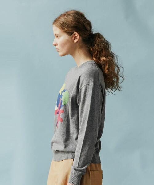 FRAPBOIS(フラボア)の「FRAPBOIS×田室綾乃×クレパス ニット(ニット/セーター・レディース・グレー/ブラック・1/2)」の3枚目の写真