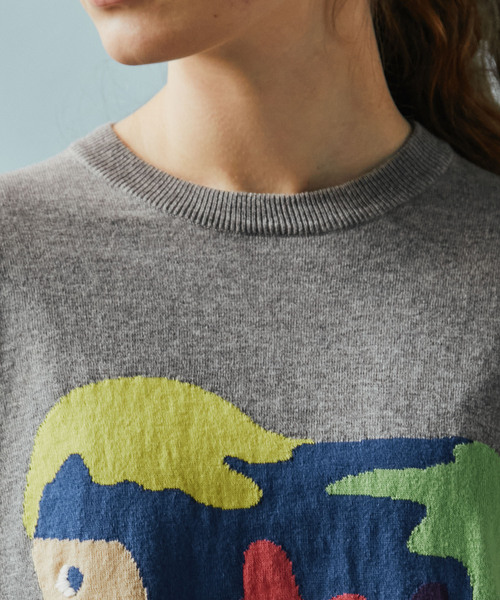 FRAPBOIS(フラボア)の「FRAPBOIS×田室綾乃×クレパス ニット(ニット/セーター・レディース・グレー/ブラック・1/2)」の5枚目の写真