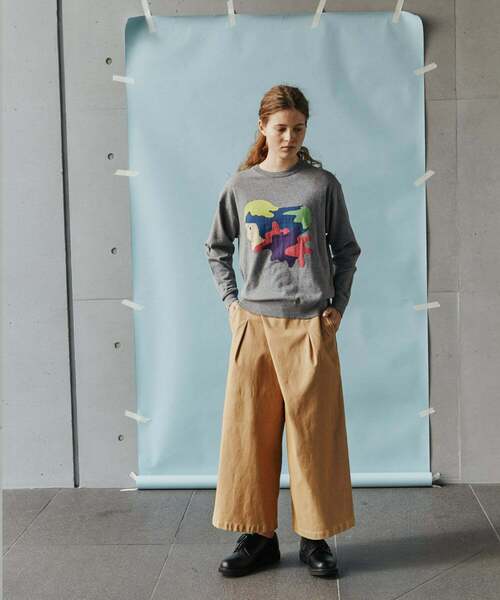 FRAPBOIS(フラボア)の「FRAPBOIS×田室綾乃×クレパス ニット(ニット/セーター・レディース・グレー/ブラック・1/2)」の8枚目の写真