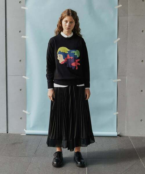 FRAPBOIS(フラボア)の「FRAPBOIS×田室綾乃×クレパス ニット(ニット/セーター・レディース・グレー/ブラック・1/2)」の10枚目の写真