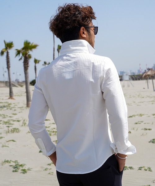 アダムスジャグラー ホワイト シャツ サイズS adamsJUGGLER（アダムスジャグラー）の「ダイドストレッチ