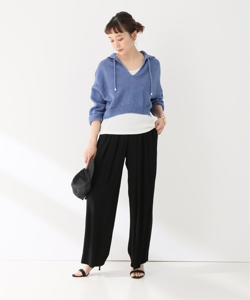 plage（プラージュ）の「rayon drape パンツ◆（その他パンツ・レディース・ブラック/アイボリー・38/36）」の3枚目の写真