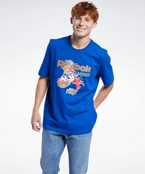 Reebok（リーボック）の「クラシックス Tシャツ / Classics T-Shirt（Tシャツ/カットソー・メンズ・ホワイト/ロイヤルブルー・SMALL/MEDIUM/LARGE/X-LARGE/XX-LARGE/X-SMALL/XXX-LARGE）」の7枚目の写真