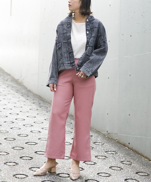 AS KNOW AS PINKY(アズノゥアズピンキー)の「ノーカラBIGデニムジャケット(デニムジャケット・レディース・ブラック系その他/ケミカルウォッシュ・FREE)」の17枚目の写真