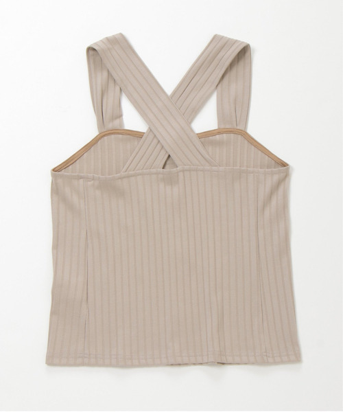 VENCEEXCHANGE（ヴァンスエクスチェンジ）の「バッククロスワイドリブタンク（タンクトップ・レディース・ホワイト/ブラック/ブラウン/グレー・M）」の6枚目の写真