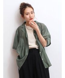 Ungrid | 【WEB限定】シアーカラーハーフスリーブ開襟シャツ(シャツ/ブラウス)