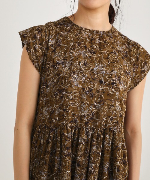 Bou Jeloud（ブージュルード）の「エスニックジャガードワンピース（ワンピース・レディース・チャコールグレー/ブラウン・FREE）」の7枚目の写真