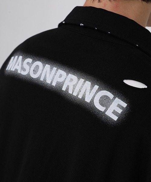 MASONPRINCE(メイソンプリンス)の「【MASONPRINCE】Damage processing one point logo shirt DT3059(シャツ/ブラウス・メンズ・ホワイト/ブラック・L/M/S/XL)」の6枚目の写真