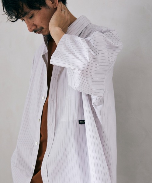 JOURNAL STANDARD relume（ジャーナルスタンダード　レリューム）の「【PALMER for relume】SLOUCHY STRIPE 7S シャツ（シャツ/ブラウス・メンズ・グレー/サックスブルー/ベージュ/ネイビー・M/L）」の2枚目の写真