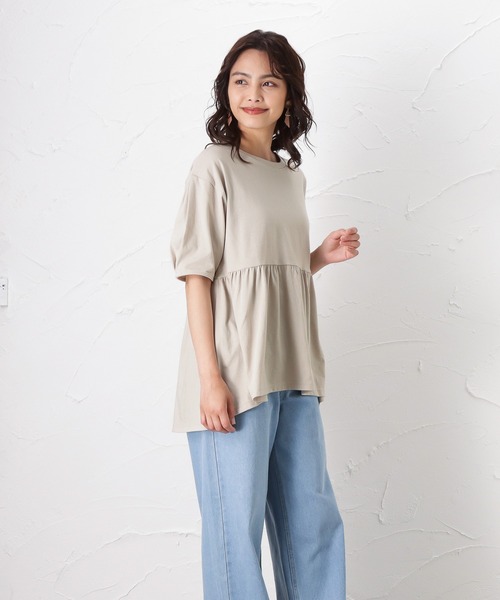 Howdy Marie(ハウディ―マリー)の「ティアードディテールカットソープルオーバー(Tシャツ/カットソー・レディース・チャコール/オレンジ/アイボリー・フリー)」の12枚目の写真