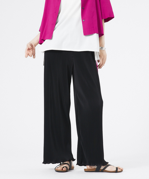 abahouse mavie（アバハウスマヴィ）の「クリスタルプリーツパンツ（その他パンツ・レディース・ブラック/ラベンダー/オフホワイト/ライム/アイボリー/ネイビー/ブラック系その他・フリー）」の3枚目の写真