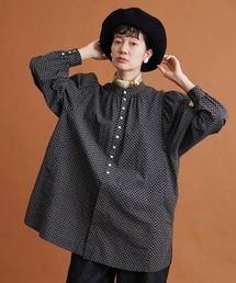 malle コットンポプリン　小花プリント　大きなシャツ