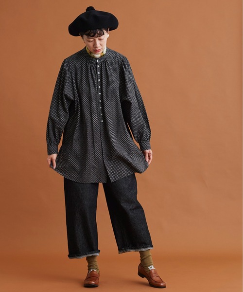 Malle（マル）の「malle コットンポプリン　小花プリント　大きなシャツ（シャツ/ブラウス・レディース・ブラック・FREE）」の18枚目の写真