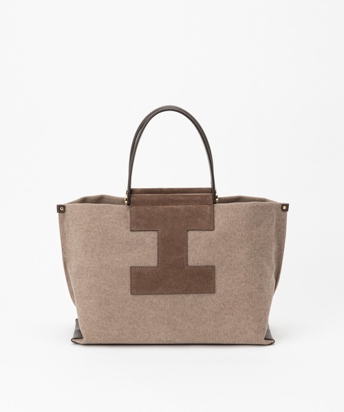 IACUCCI（イアクッチ）の「ソルベット  M CANVAS/SUEDE（トートバッグ・レディース・グレー/ダークブラウン/グレイッシュベージュ・FREE）」の17枚目の写真
