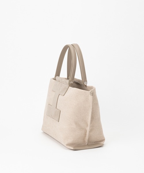 IACUCCI（イアクッチ）の「ソルベット  M CANVAS/SUEDE（トートバッグ・レディース・グレー/ダークブラウン/グレイッシュベージュ・FREE）」の5枚目の写真