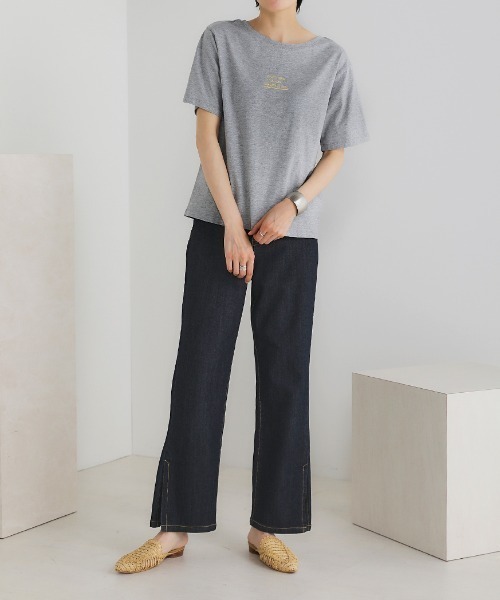 Bou Jeloud(ブージュルード)の「【綿100%】プチプリントTシャツ(Tシャツ/カットソー・レディース・ブラック/パープル/レッド/オフホワイト/杢グレー・FREE)」の19枚目の写真