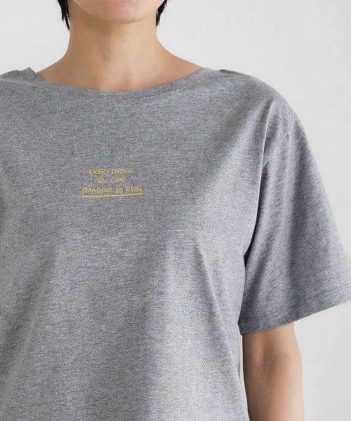 Bou Jeloud(ブージュルード)の「【綿100%】プチプリントTシャツ(Tシャツ/カットソー・レディース・ブラック/パープル/レッド/オフホワイト/杢グレー・FREE)」の17枚目の写真