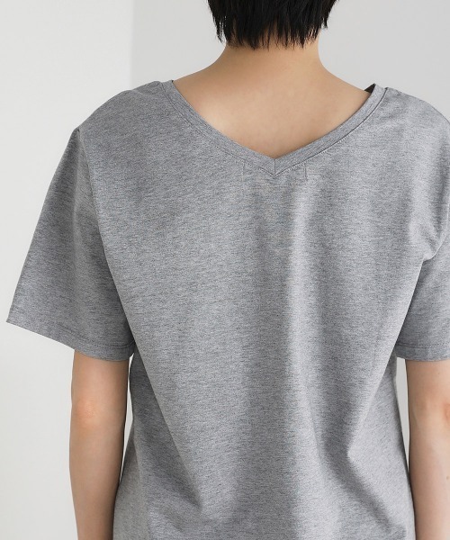 Bou Jeloud(ブージュルード)の「【綿100%】プチプリントTシャツ(Tシャツ/カットソー・レディース・ブラック/パープル/レッド/オフホワイト/杢グレー・FREE)」の15枚目の写真