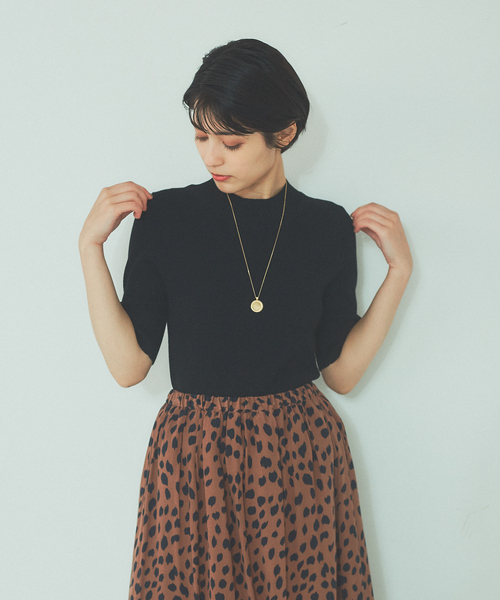 Rouge vif Anna（ルージュヴィフアンナ）の「5分袖ハイネックリブニット（ニット/セーター・レディース・ブラック/その他/レッド・フリー）」の12枚目の写真