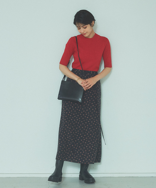 Rouge vif Anna（ルージュヴィフアンナ）の「5分袖ハイネックリブニット（ニット/セーター・レディース・ブラック/その他/レッド・フリー）」の13枚目の写真