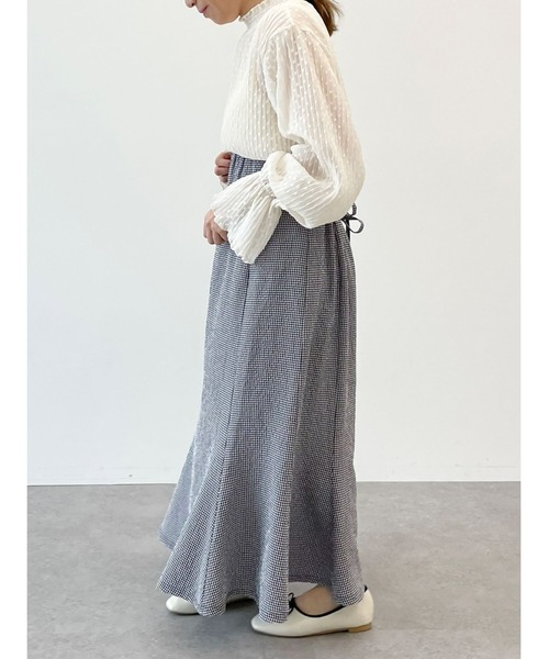 SLURR（スラ―）の「ギンガムチェックマーメイドスカート（スカート・レディース・ブラック/ベージュ・FREE）」の5枚目の写真