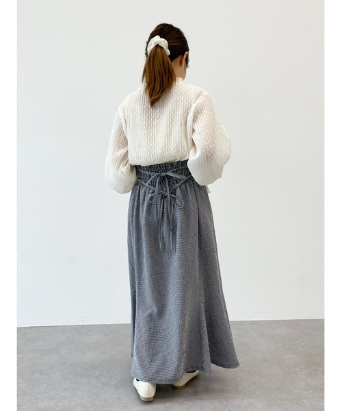 SLURR（スラ―）の「ギンガムチェックマーメイドスカート（スカート・レディース・ブラック/ベージュ・FREE）」の6枚目の写真