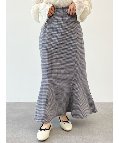 SLURR（スラ―）の「ギンガムチェックマーメイドスカート（スカート・レディース・ブラック/ベージュ・FREE）」の7枚目の写真