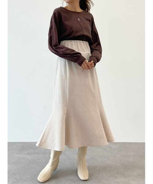 SLURR（スラ―）の「ギンガムチェックマーメイドスカート（スカート・レディース・ブラック/ベージュ・FREE）」の13枚目の写真