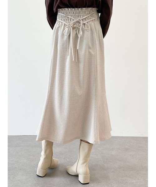 SLURR（スラ―）の「ギンガムチェックマーメイドスカート（スカート・レディース・ブラック/ベージュ・FREE）」の18枚目の写真