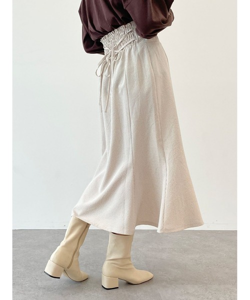 SLURR（スラ―）の「ギンガムチェックマーメイドスカート（スカート・レディース・ブラック/ベージュ・FREE）」の19枚目の写真