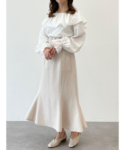 SLURR（スラ―）の「ギンガムチェックマーメイドスカート（スカート・レディース・ブラック/ベージュ・FREE）」の11枚目の写真