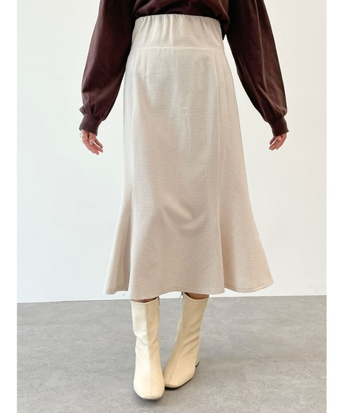 SLURR（スラ―）の「ギンガムチェックマーメイドスカート（スカート・レディース・ブラック/ベージュ・FREE）」の3枚目の写真