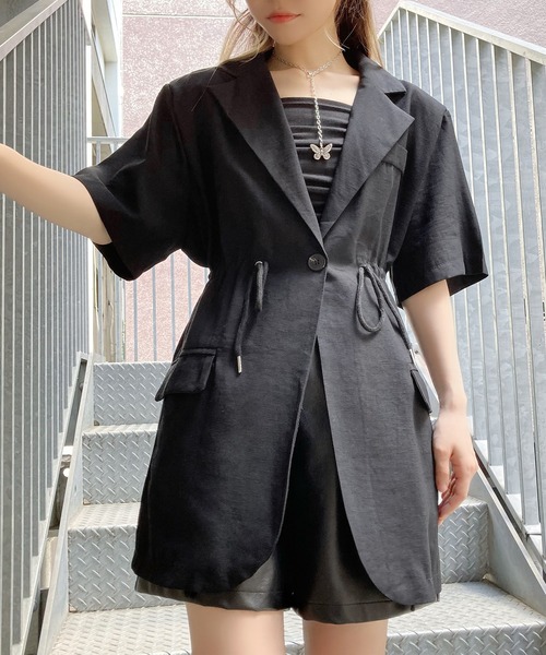 Figments（フィグメンツ）の「ドローコードサマージャケット（テーラードジャケット・レディース・ブラック・FREE）」の16枚目の写真