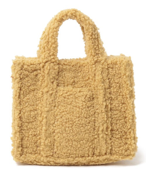 LITTLE ACCESSORIES（リトルアクセサリーズ）の「もこもこ素材の2WAYミニトート（ショルダーバッグ・レディース・ベージュ/ピンク/イエロー/ブルー/アイボリー・フリー）」の7枚目の写真