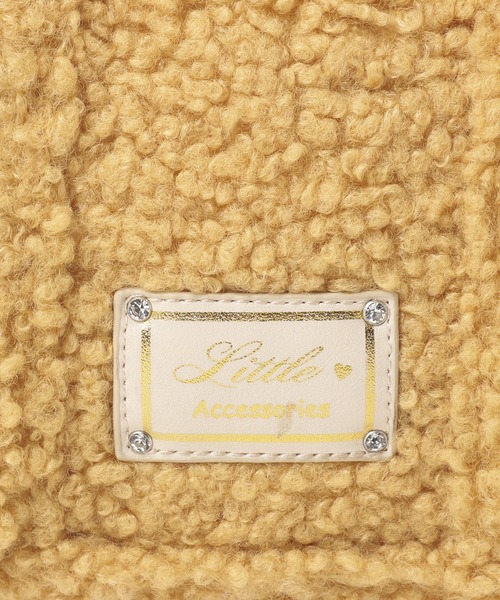 LITTLE ACCESSORIES（リトルアクセサリーズ）の「もこもこ素材の2WAYミニトート（ショルダーバッグ・レディース・ベージュ/ピンク/イエロー/ブルー/アイボリー・フリー）」の8枚目の写真