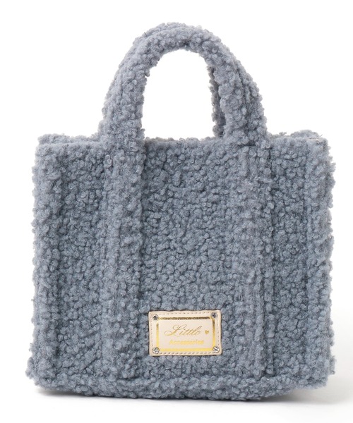 LITTLE ACCESSORIES（リトルアクセサリーズ）の「もこもこ素材の2WAYミニトート（ショルダーバッグ・レディース・ベージュ/ピンク/イエロー/ブルー/アイボリー・フリー）」の19枚目の写真