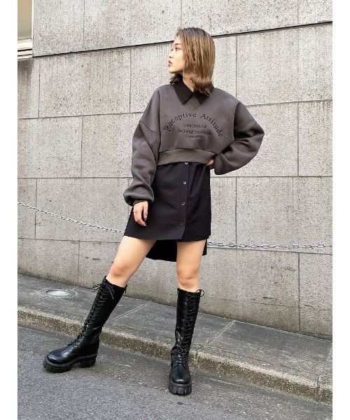 ENVYM（アンビー）の「ＡラインシャツＯＰ（ワンピース・レディース・ホワイト/ブラック/ベージュ・FREE）」の10枚目の写真