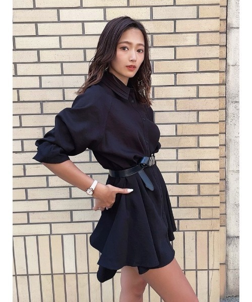 ENVYM（アンビー）の「ＡラインシャツＯＰ（ワンピース・レディース・ホワイト/ブラック/ベージュ・FREE）」の7枚目の写真